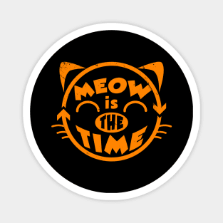 Funny Cute Cat Meow Typography Funny Saying Gift For Cat Lovers Magnet